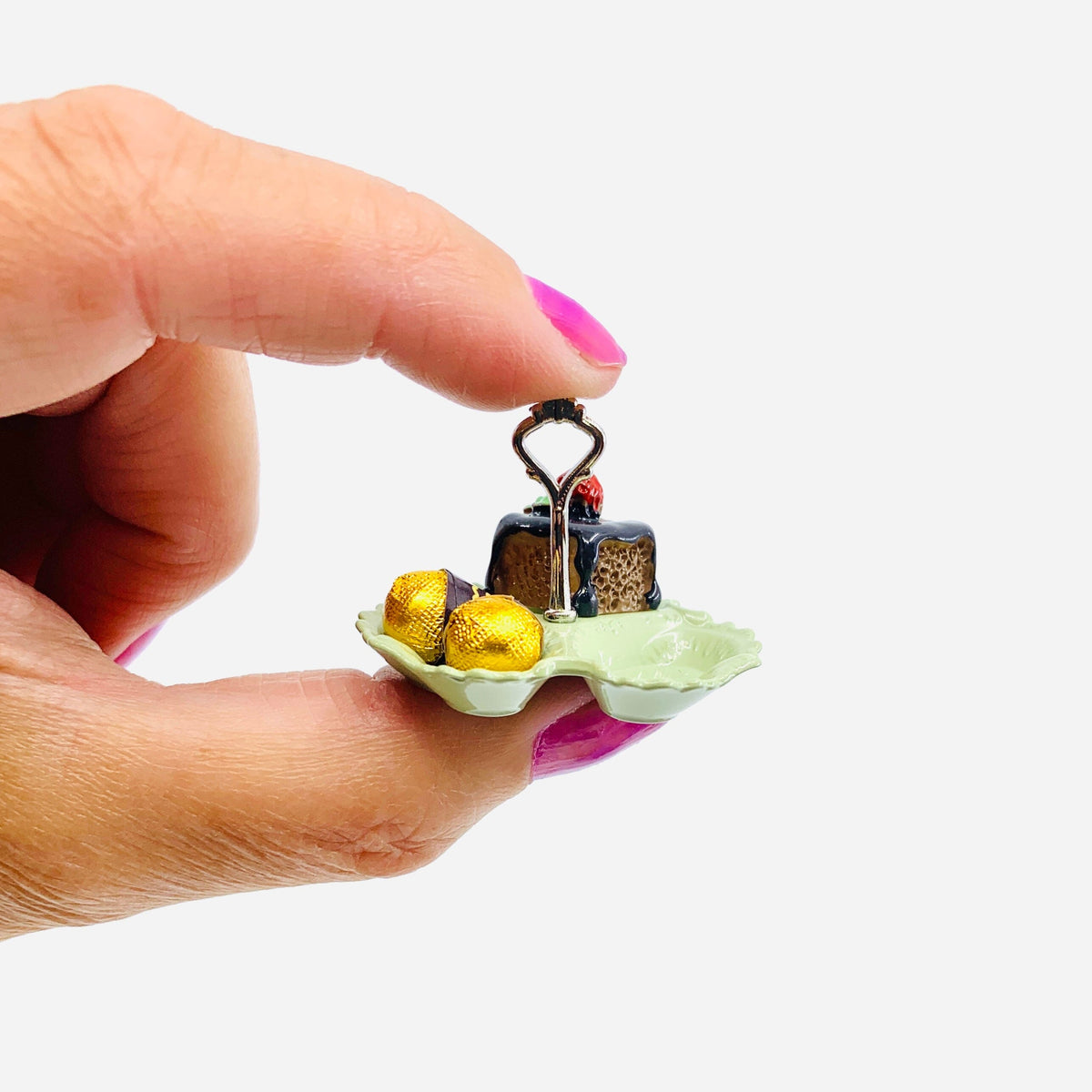 Tiniest 3 Section Serving Dish, Pistachio Miniature - 