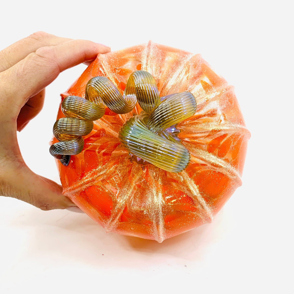 Daily Pumpkin 236 Fall Shimmer Squat Daily Pumpkin Luke Adams Glass Blowing Studio 