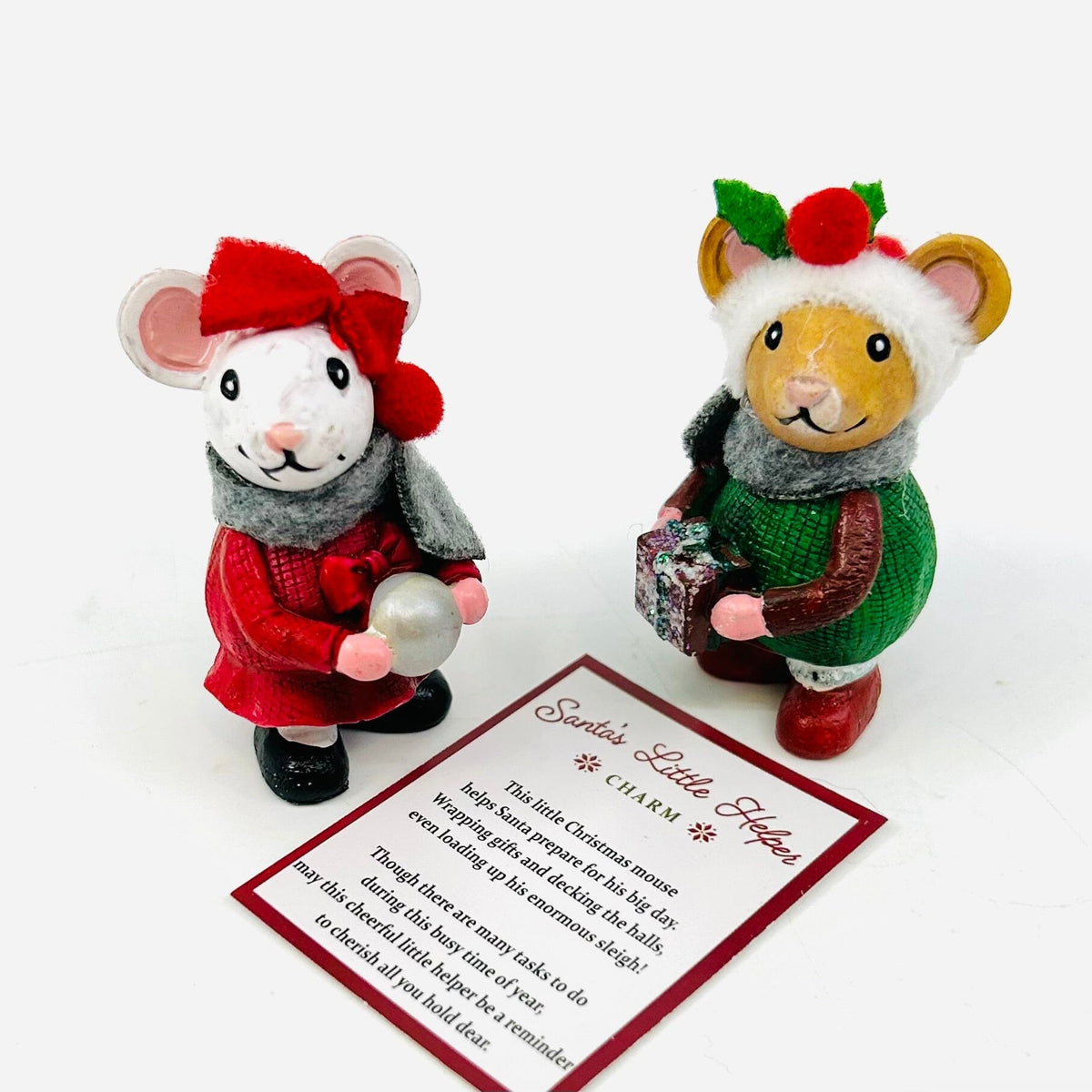 Santa's Little Helper Charm, White Mouse - PT 146 GANZ 