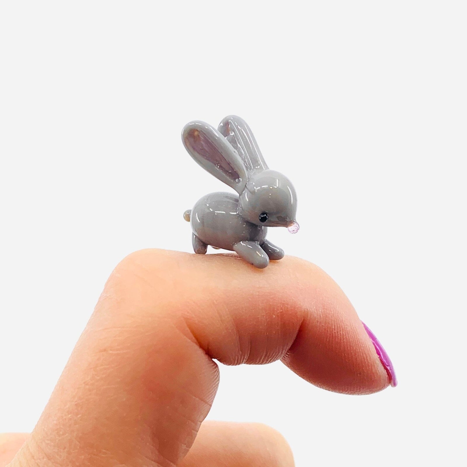 Teenie Gray Bunny and Egg Set Miniature GANZ 