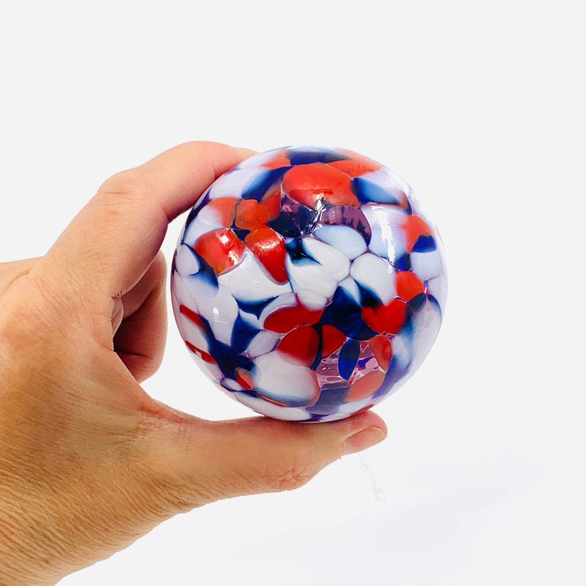Ornament, Red White and Blue Ornament Luke Adams Glass Blowing Studio 