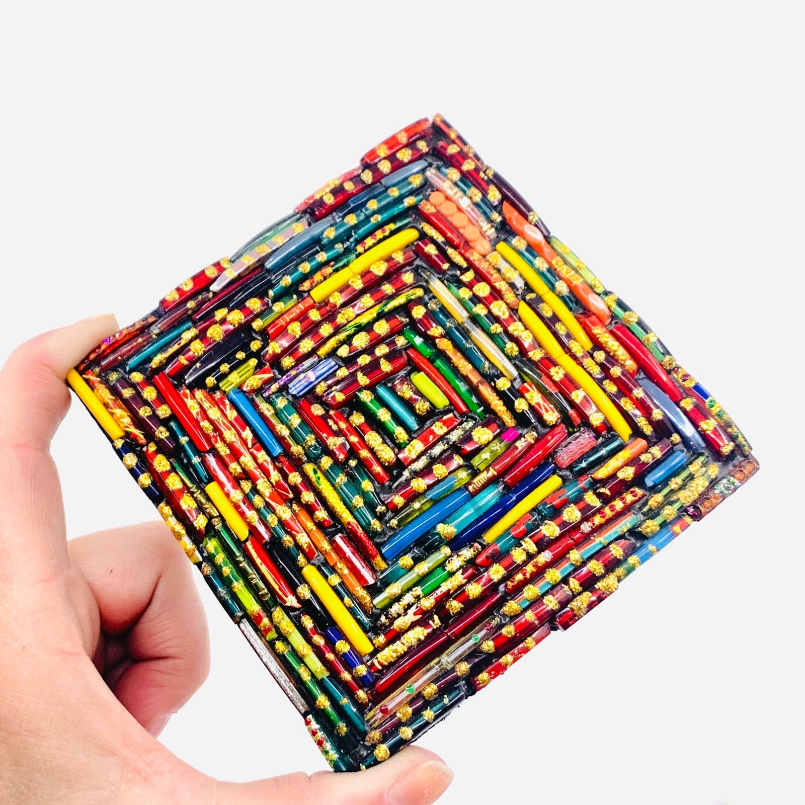 Recycled Glass Coaster, Multi K & K Tabletop 