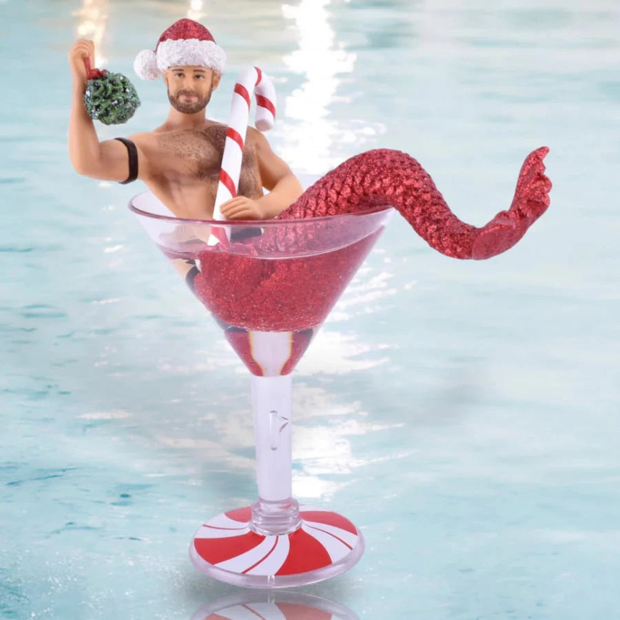 Mistletoe Santa Merman Ornament December Diamonds 