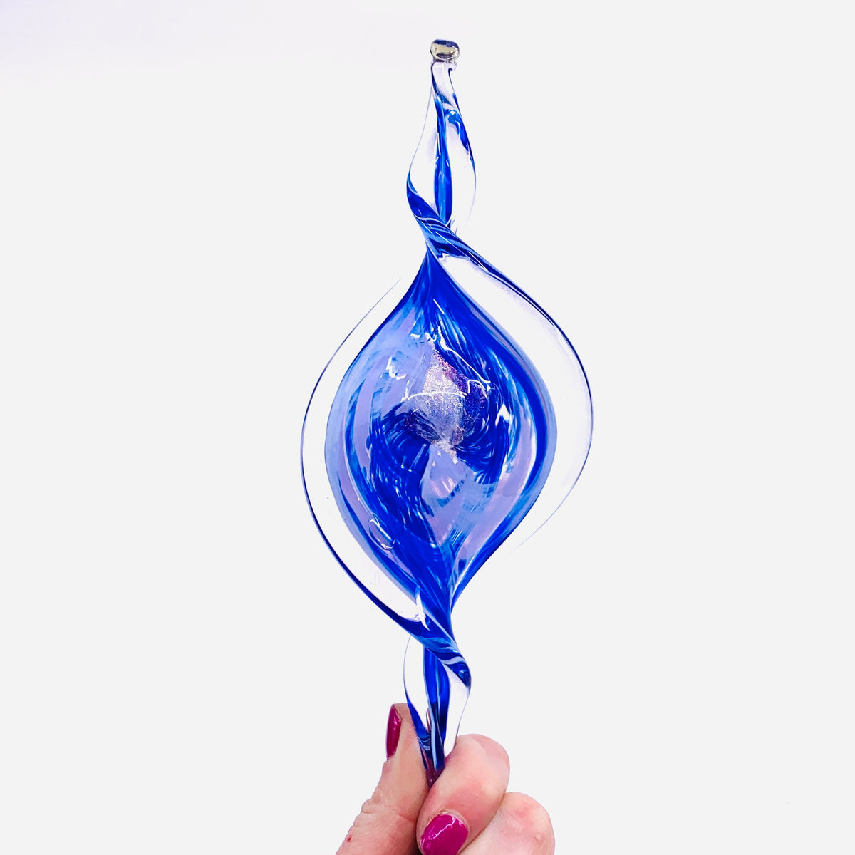 Spiral Ornament, Blue Swirl Small