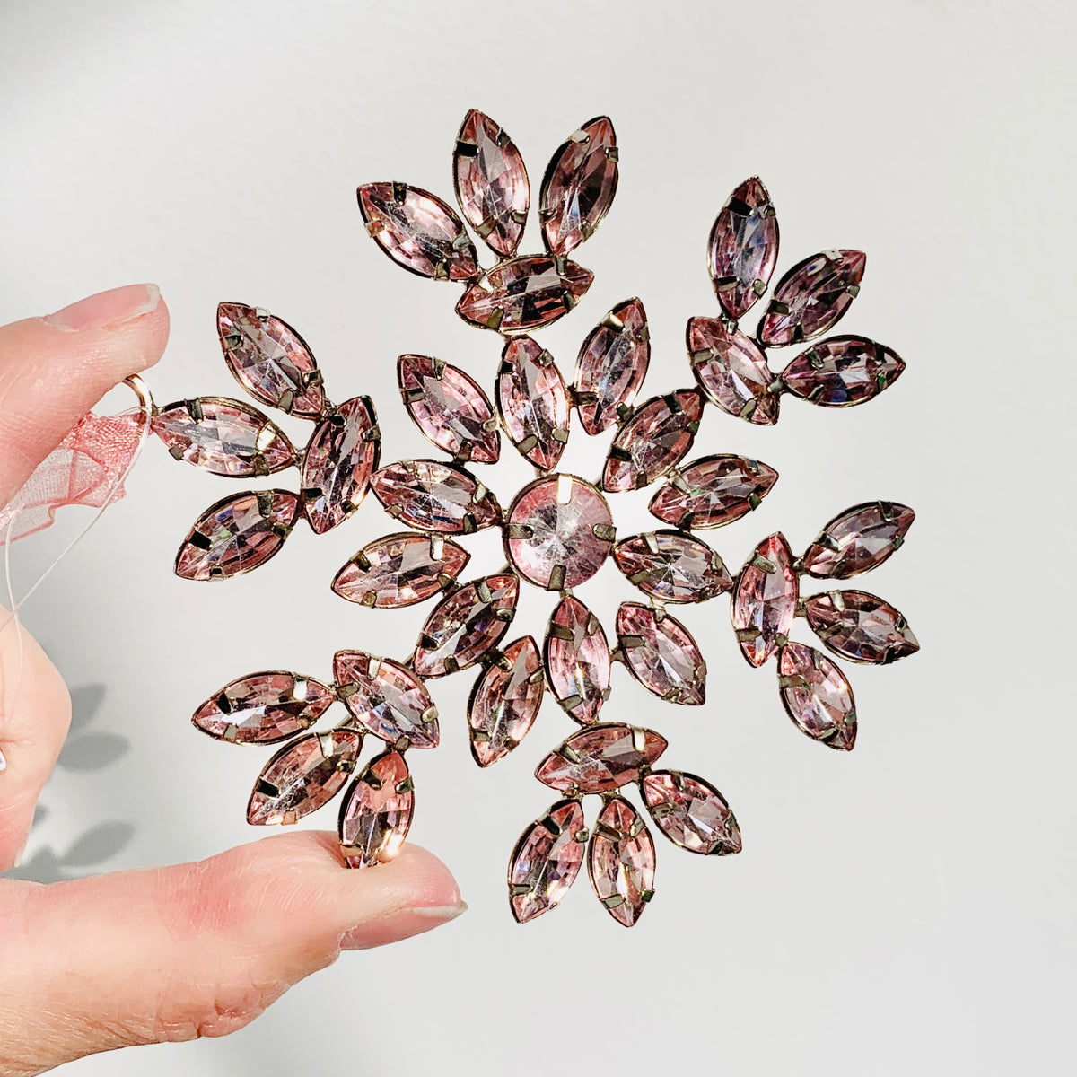 Snowflake Pink Jewel Ornament 12