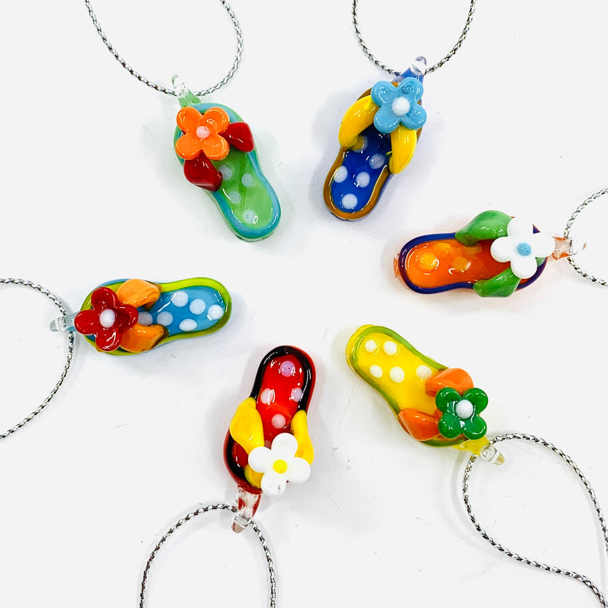 Glass Flip Flop Charms