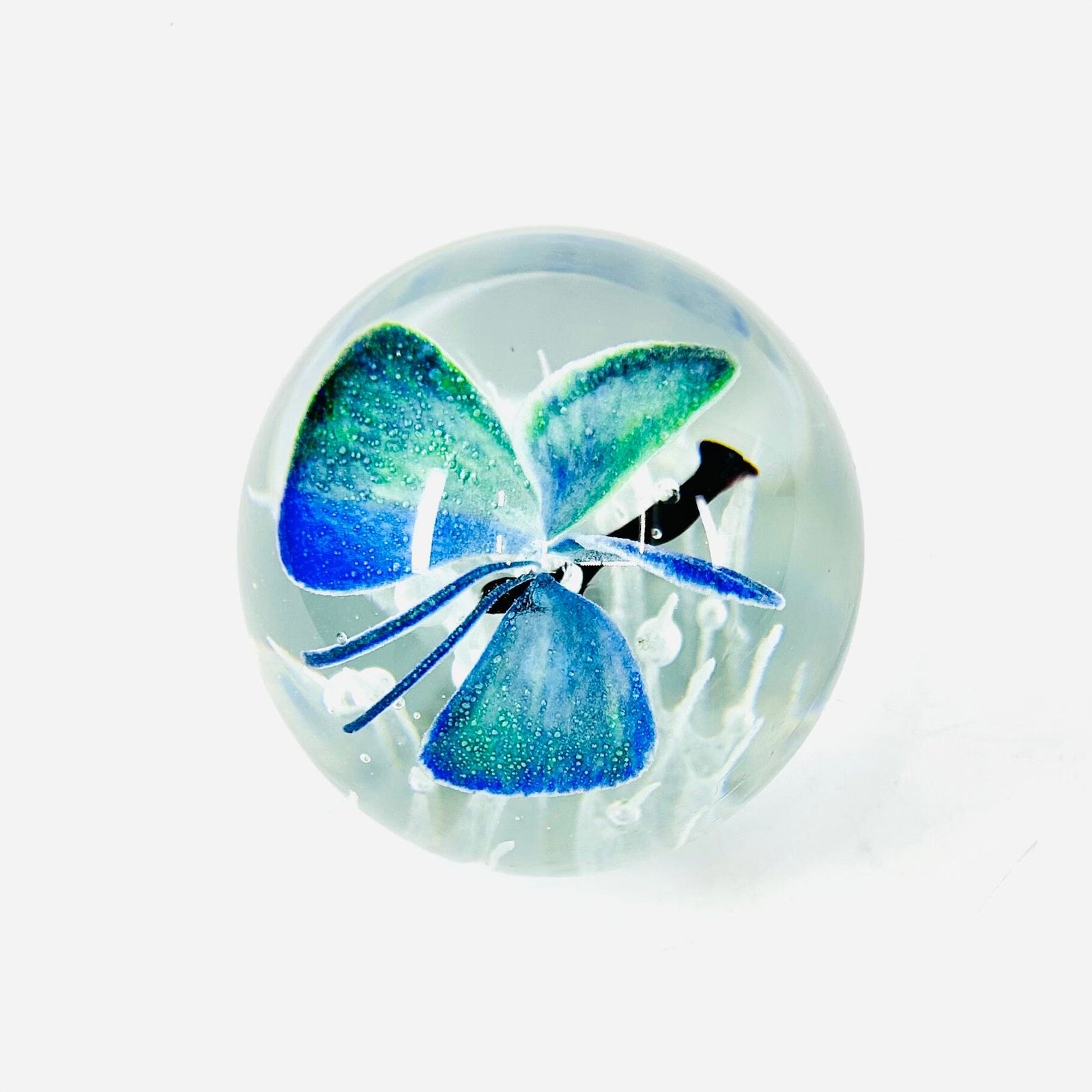 Glow in The Dark Butterfly Paperweight, Blue Paperweight Dynasty 
