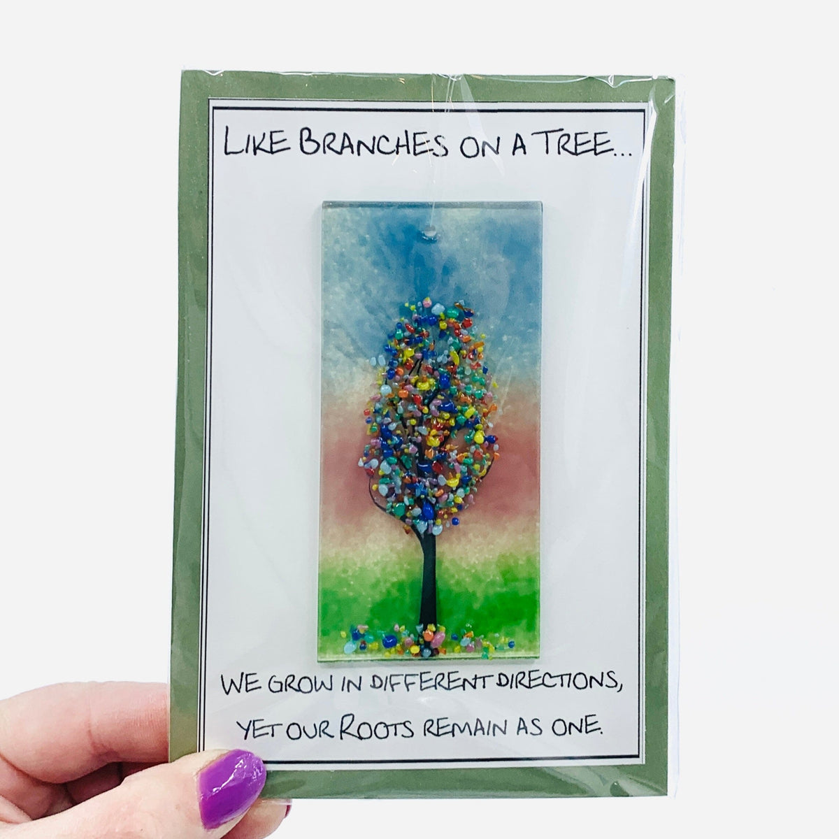 Fused Glass "Like Branches on a Tree” Suncatcher 27 Decor Glimmer Glass Gifts 