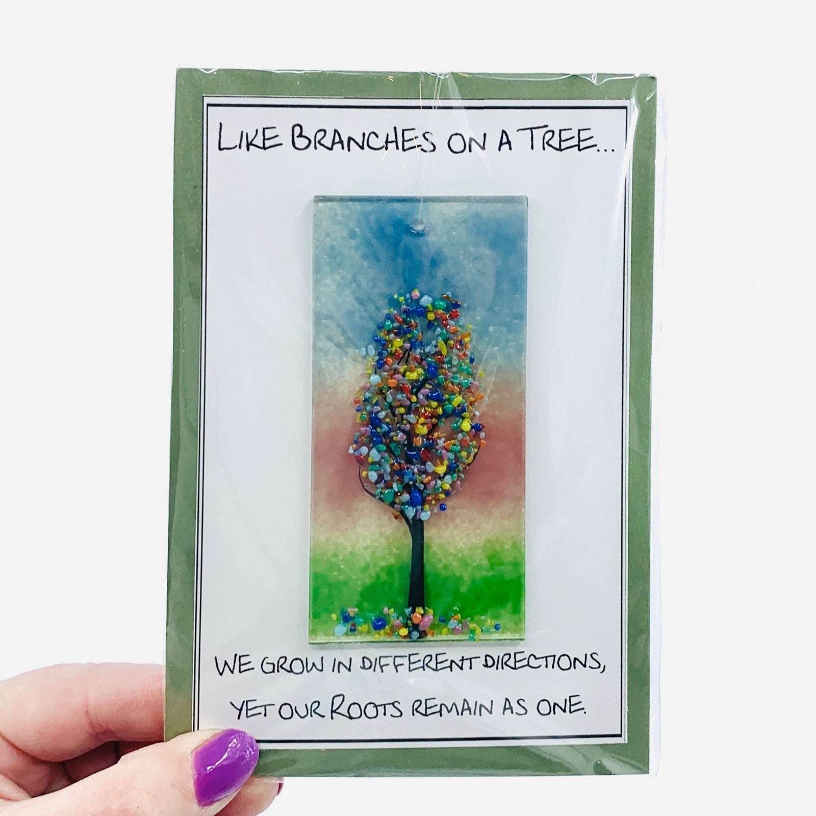 Fused Glass "Like Branches on a Tree” Suncatcher 27 Decor Glimmer Glass Gifts 