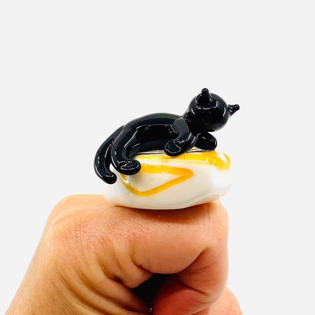 Glass Kitty on Cushion Miniature - 