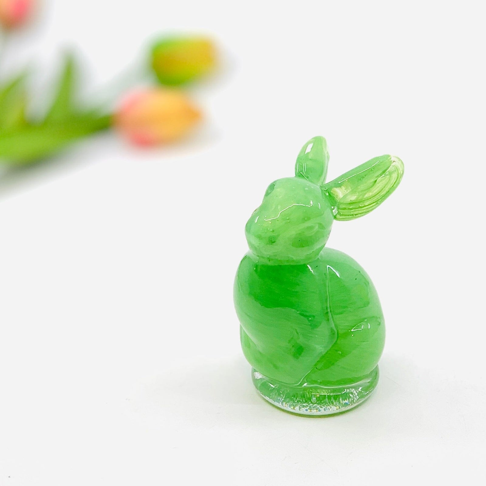 Glass Easter Baby Bunny, Basil Diamond Star 