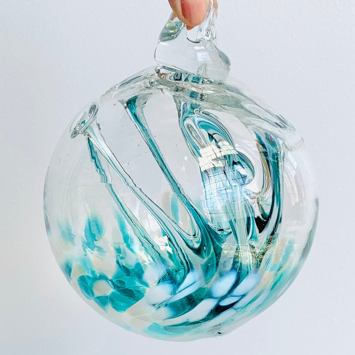 6" Wish Ball Ornament, Waterfall Wish Ball Luke Adams Glass Blowing Studio 