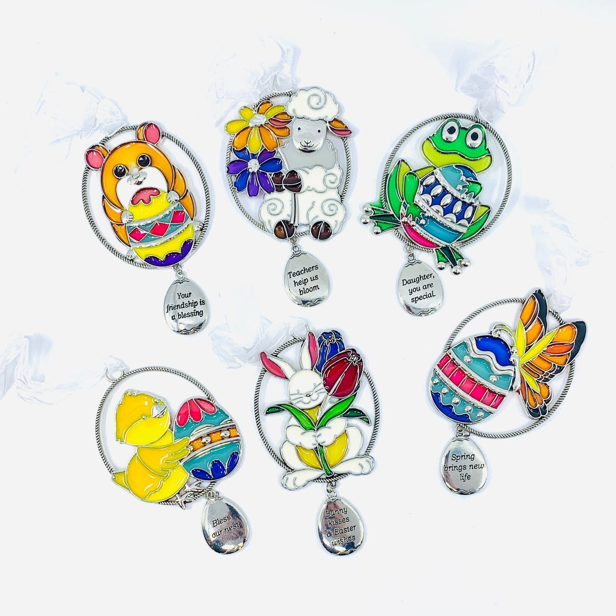 Stained Glass Easter Ornaments, Egg Decor GANZ 