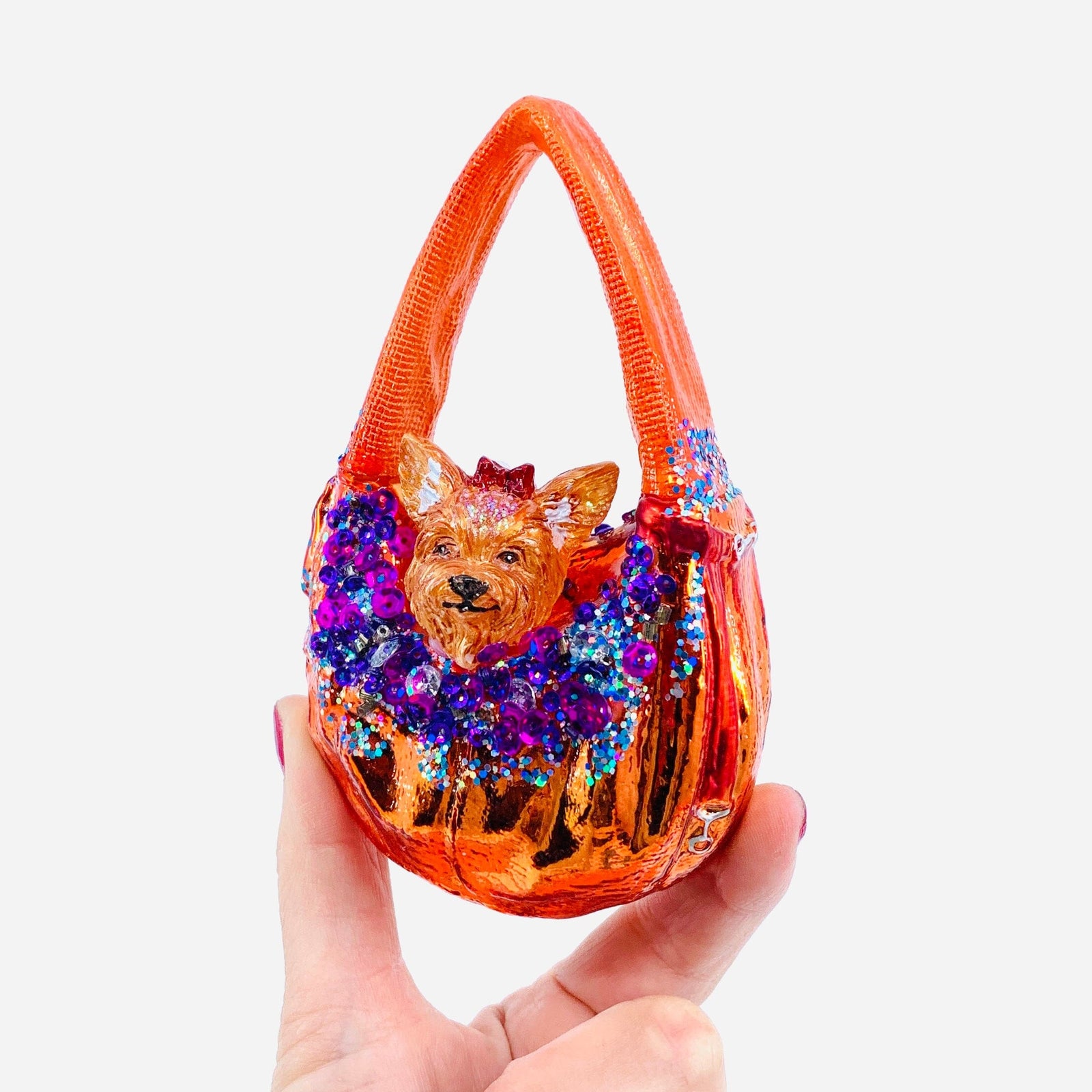 Purse Puppy Ornament 94, Orange Ornament One Hundred 80 Degrees 