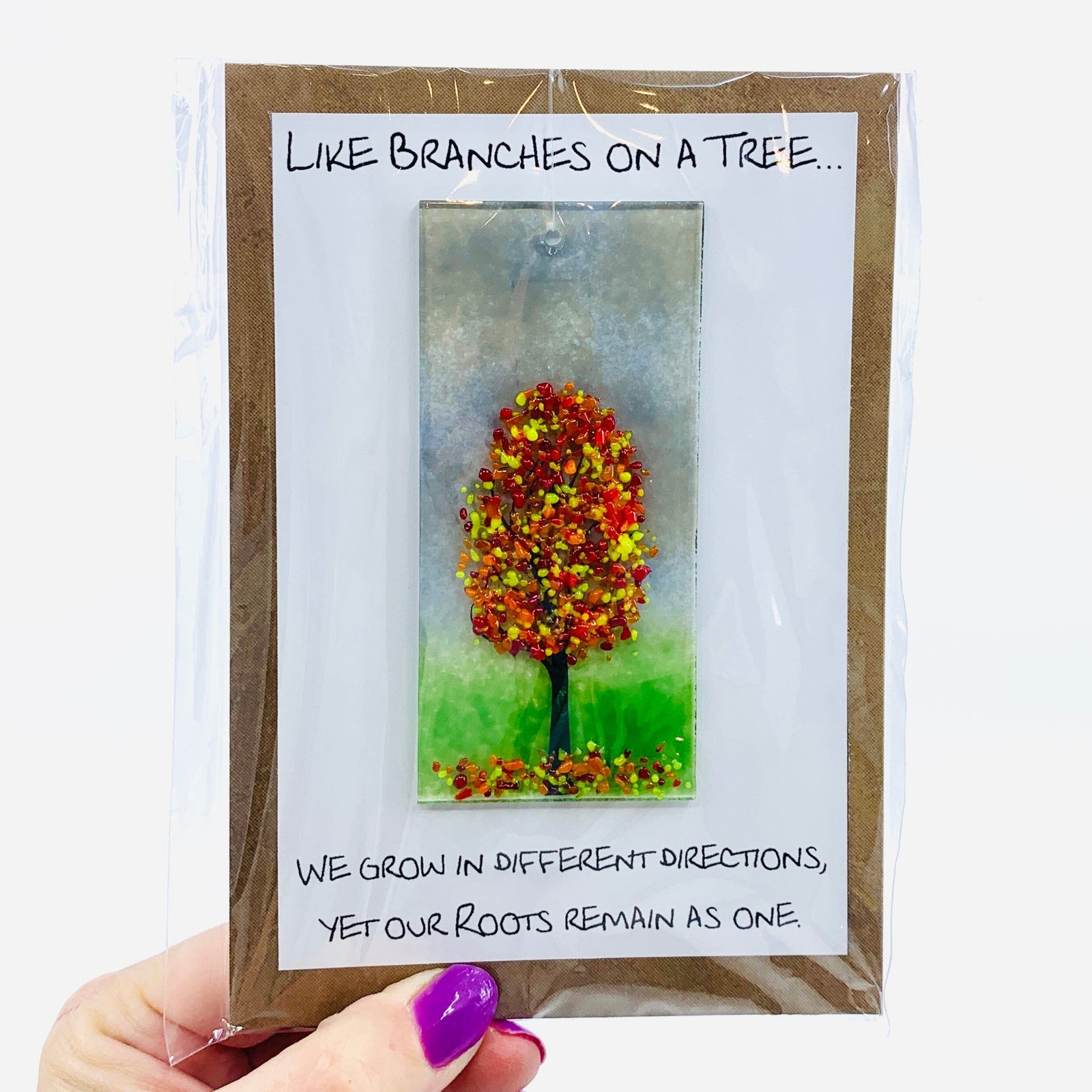 Fused Glass "Like Branches on a Tree” Suncatcher 2 Decor Glimmer Glass Gifts 