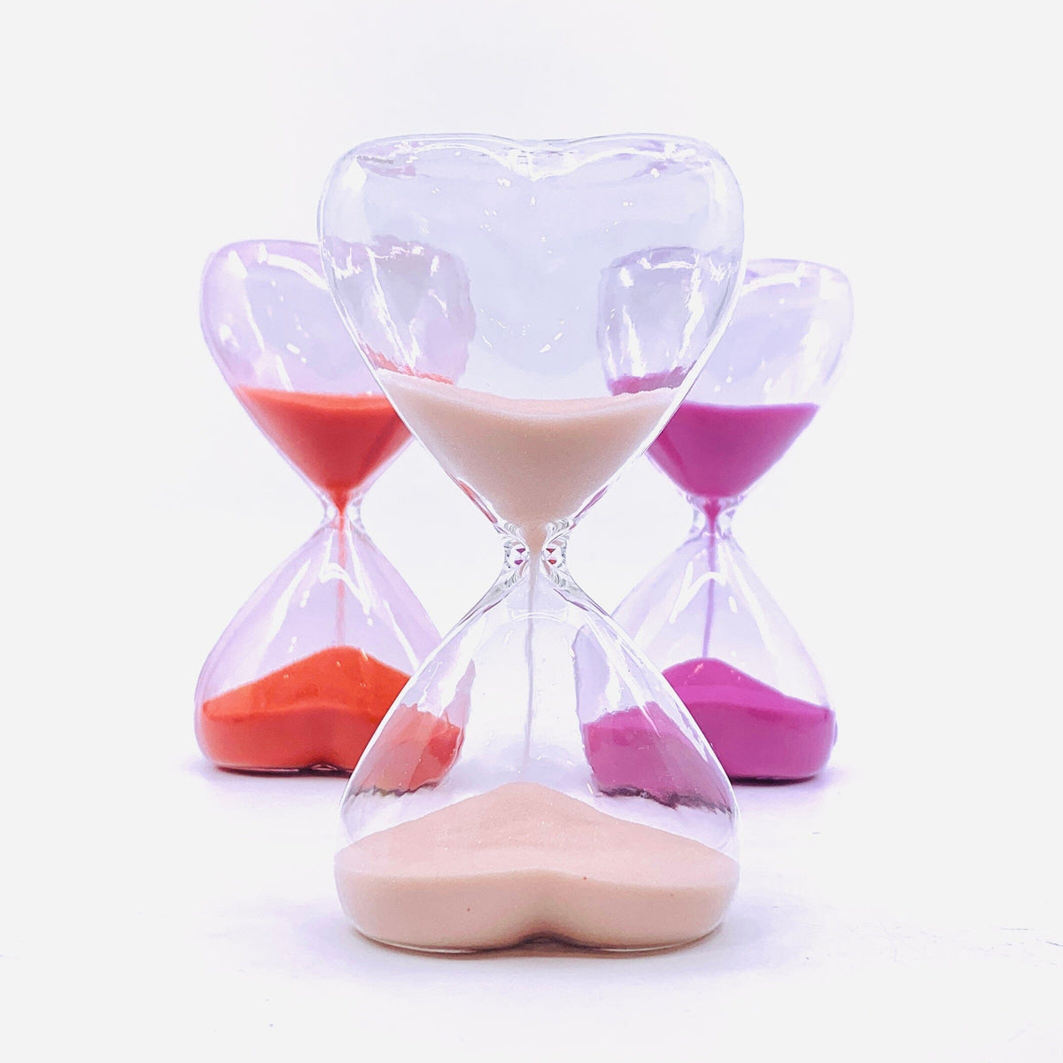 Time For Love - Valentines Heart Hour Glass, Red
