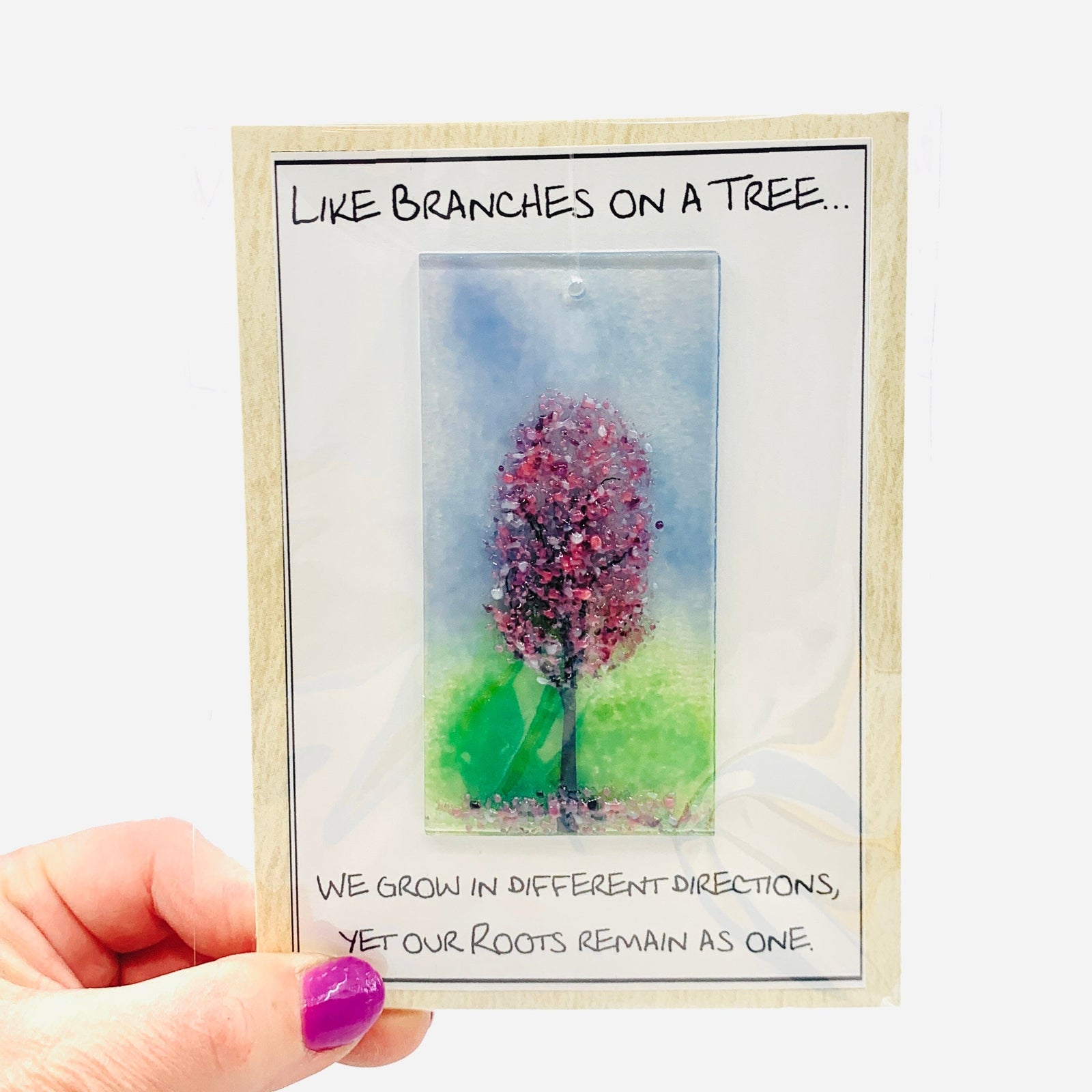 Fused Glass "Like Branches on a Tree” Suncatcher 58 Decor Glimmer Glass Gifts 