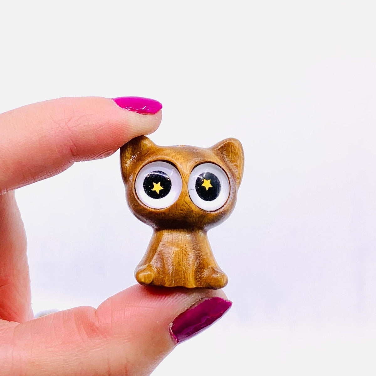 Purrfect Tiny Wooden Cat, Cute 210 Miniature - 