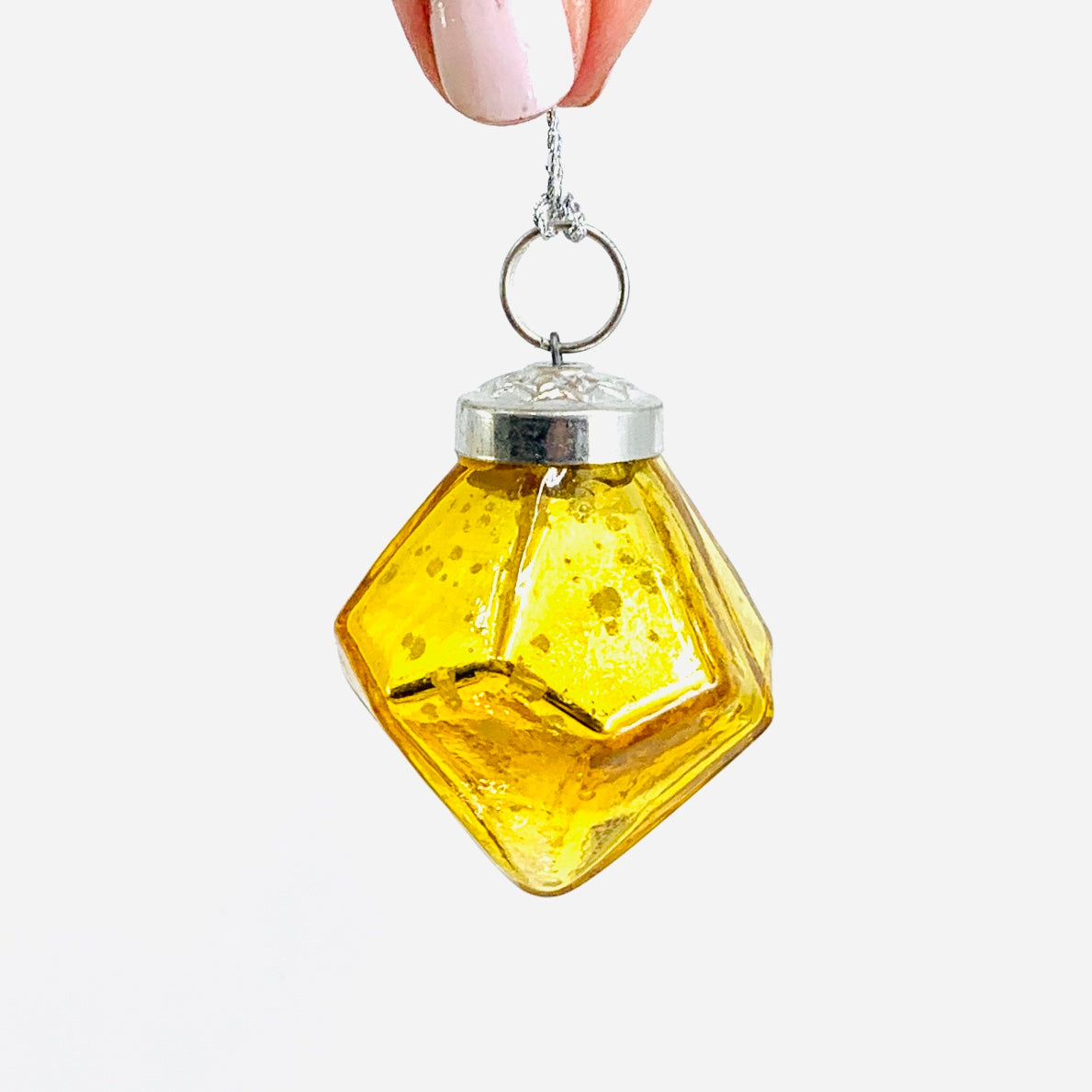 Glass Diamond Drop  Ornament