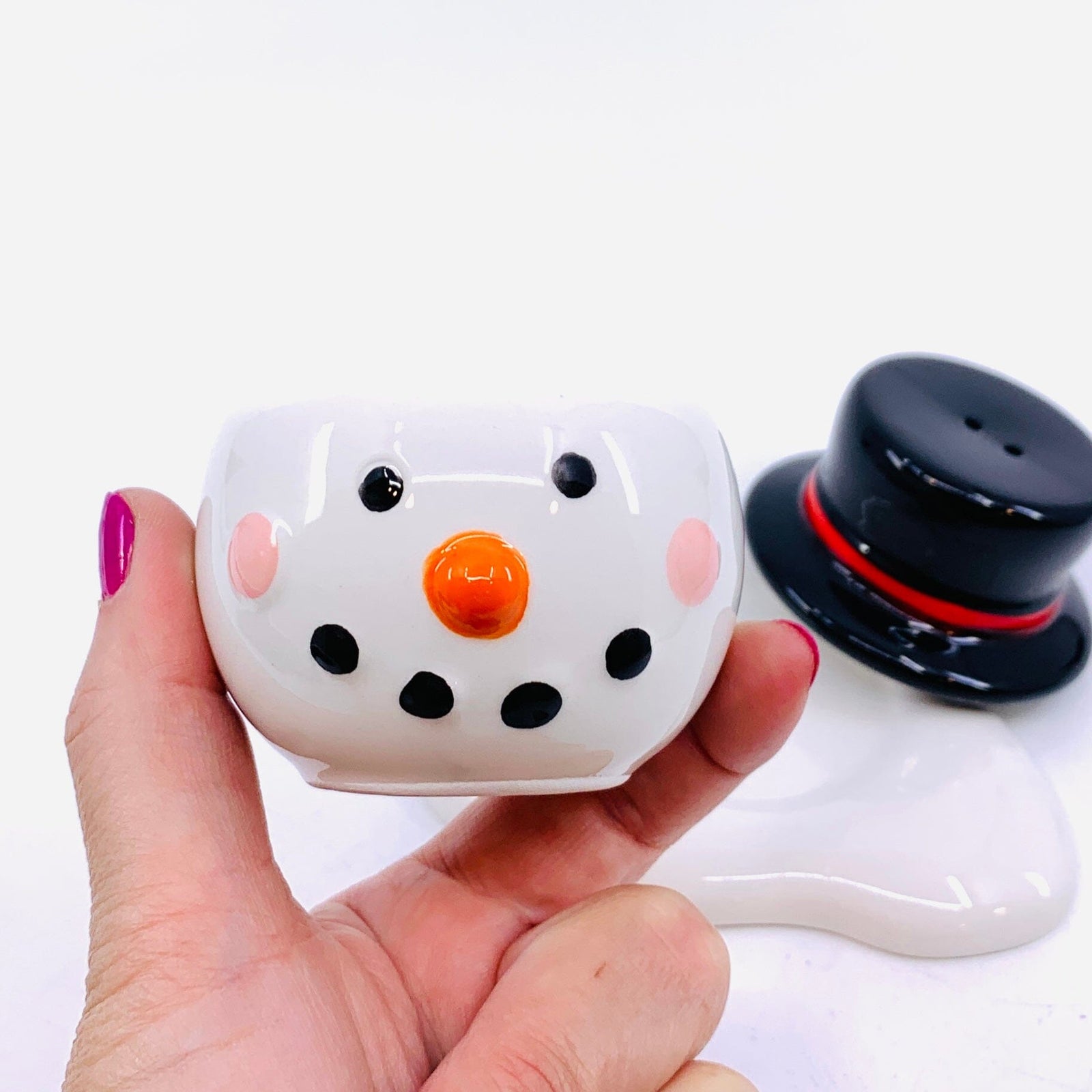 Melted Snowman Salt & Pepper Shakers Transpac 