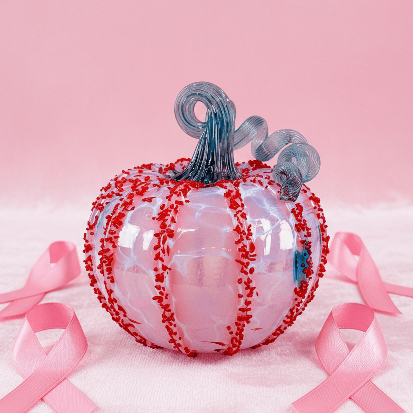 Daily Pumpkin 2550 Breast Cancer Awareness Sample Squat Gabby Luke Adams Glass Blowing Studio 