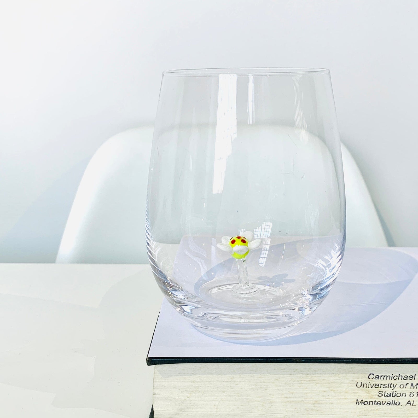 Tiny Animal Large Pour Wine Glass, Flower Decor Creative Co-Op 