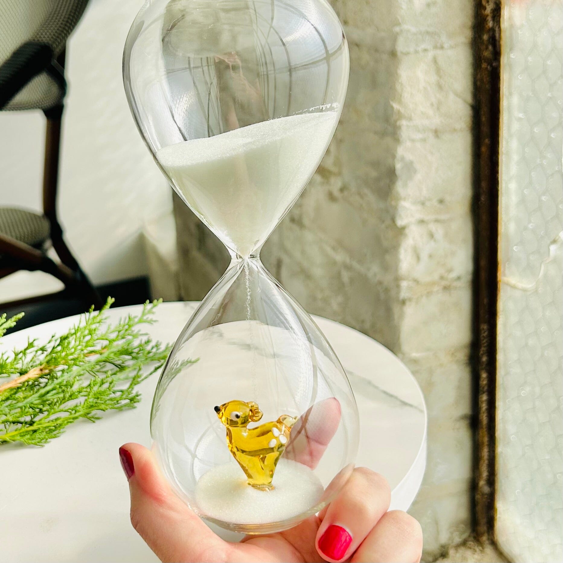 Glass Icon Reindeer Hourglass ICHENDORF 