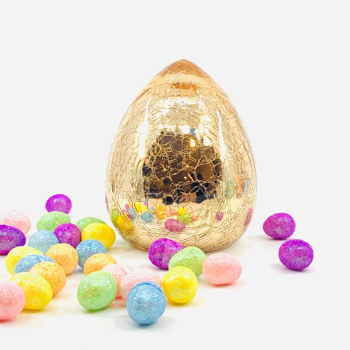 Blown Crackle Eggs, Gold Diamond Star 