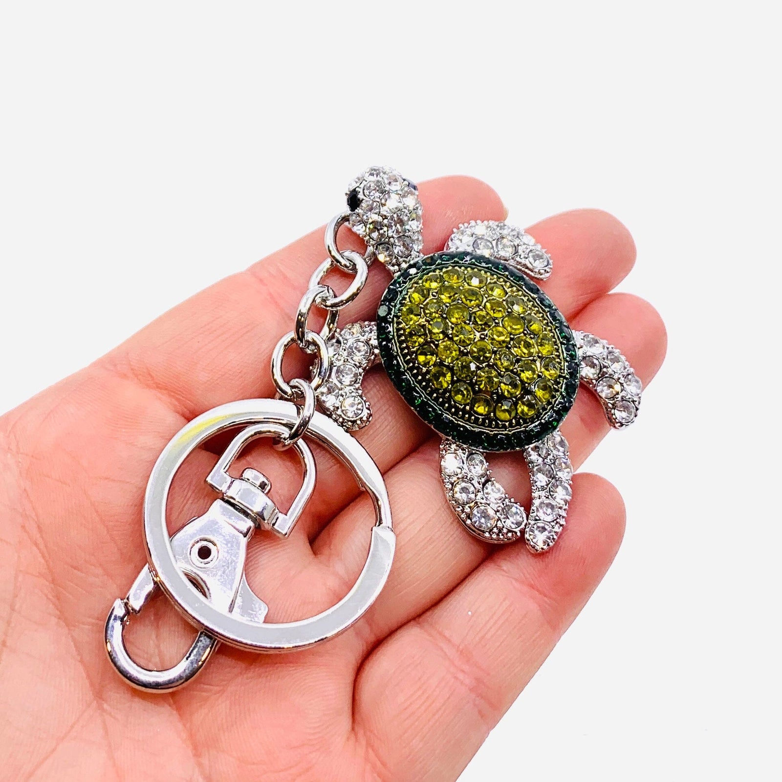Bejeweled Key Chain 8, Green Turtle Accessory Kubla Craft 