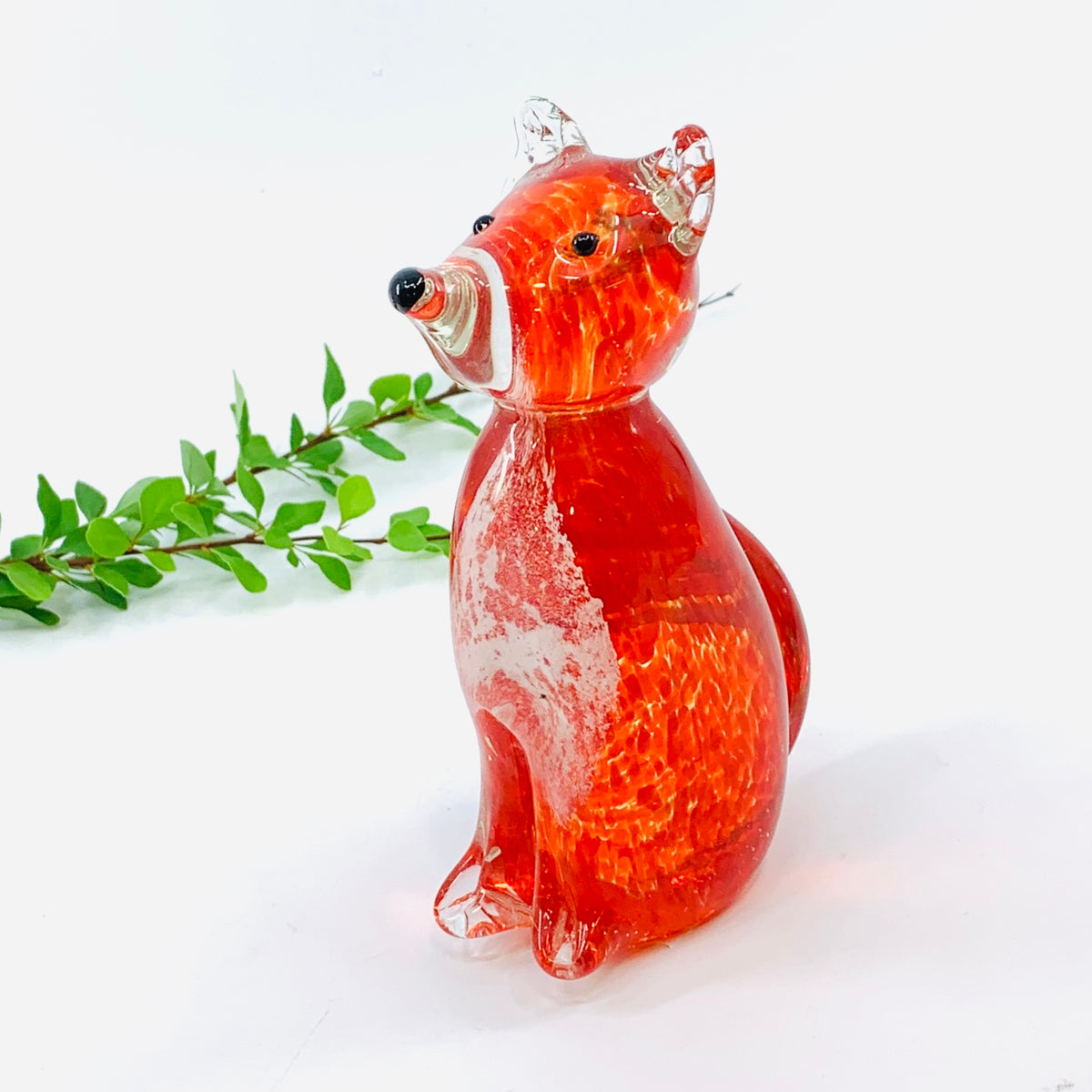 Glass Red Fox Paperweight