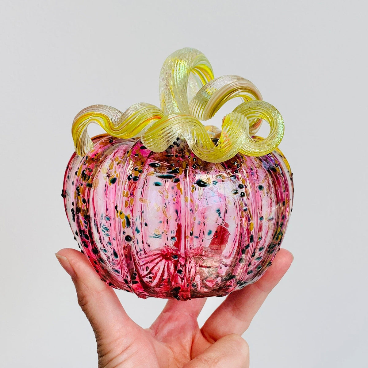 Best Pumpkin of The Day 2957 “Sparkle Raspberry Sorbet” Squat Gabby Luke Adams Glass Blowing Studio 
