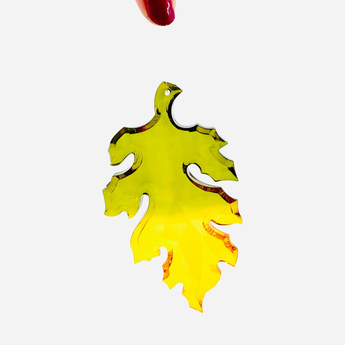 Fall Leaves Crystal Acrylic Ornament, Green Ornament GANZ 