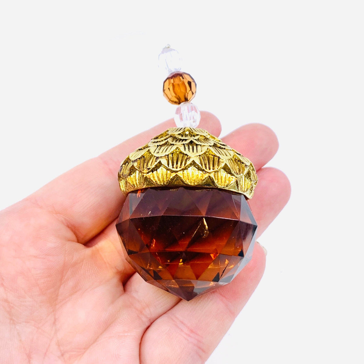 Acorn Crystal Ornament, Brown Ornament GANZ 