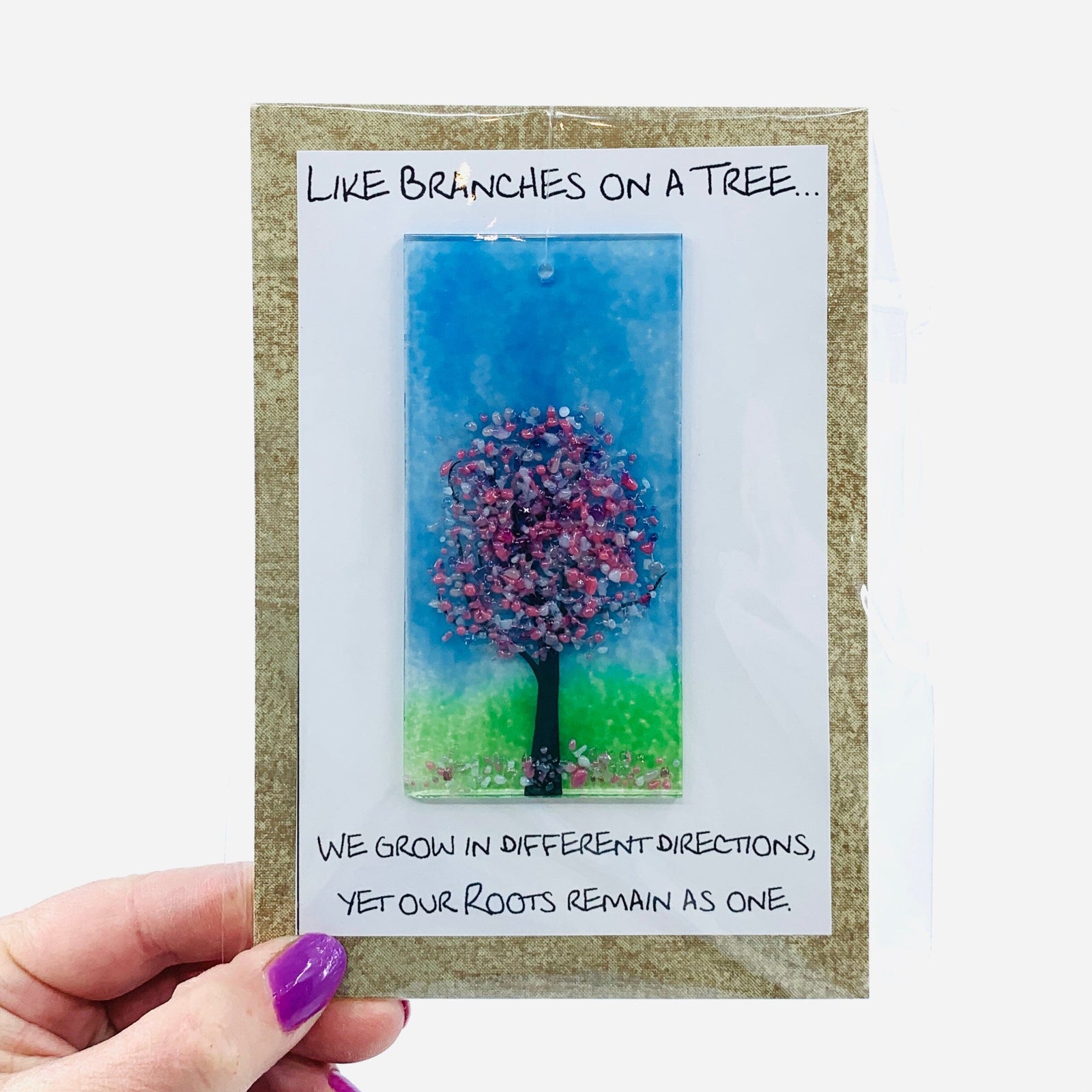 Fused Glass "Like Branches on a Tree” Suncatcher 52 Decor Glimmer Glass Gifts 