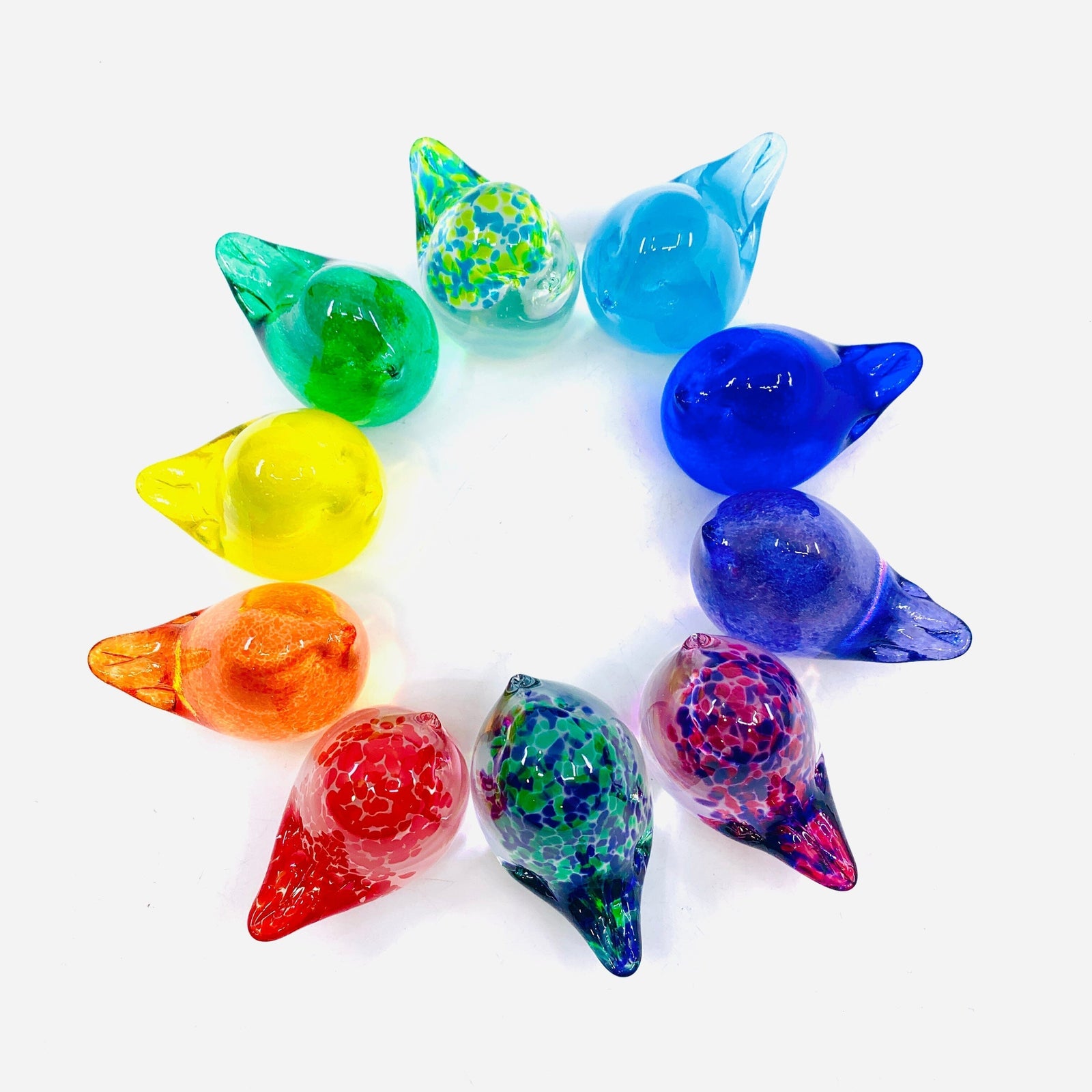 Little Glass Bird, Orange Miniature Henrietta Glass 