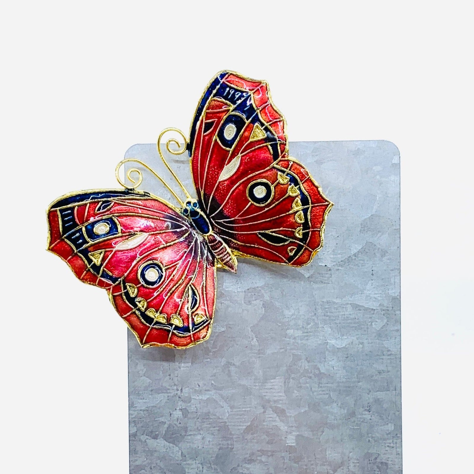 Pewter Enameled Butterfly Magnets -3 Decor Kubla Craft 