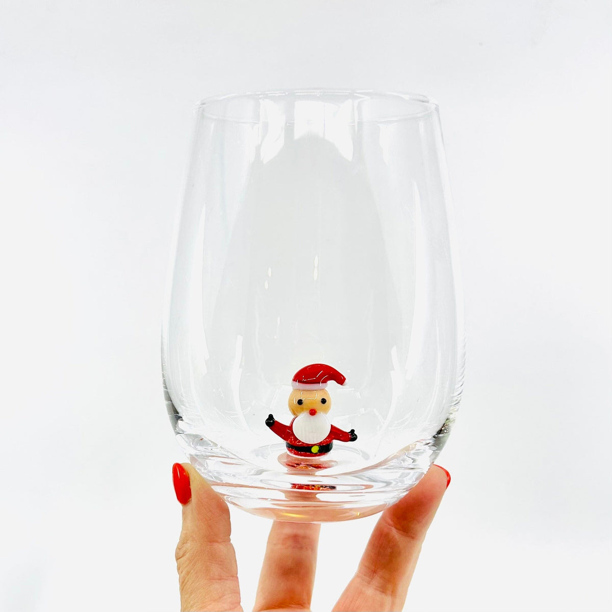 Holiday Icon Stemless Wine Glass, Snowman Creative Co-Op 