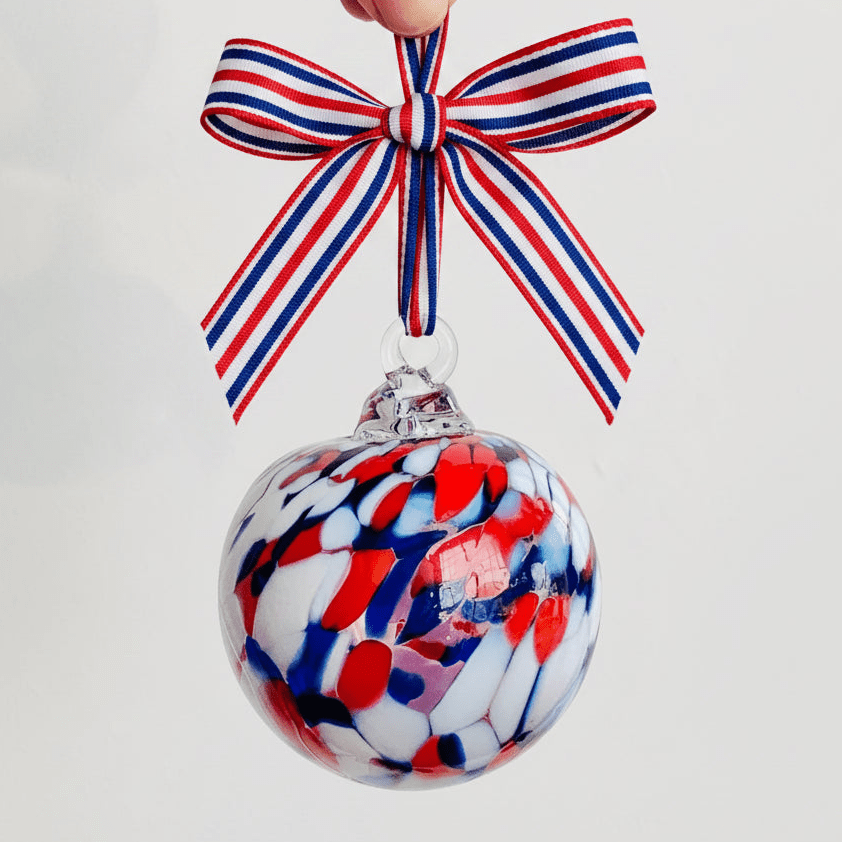 Mini Ornament, America the Beautiful Ornament Luke Adams Glass Blowing Studio 