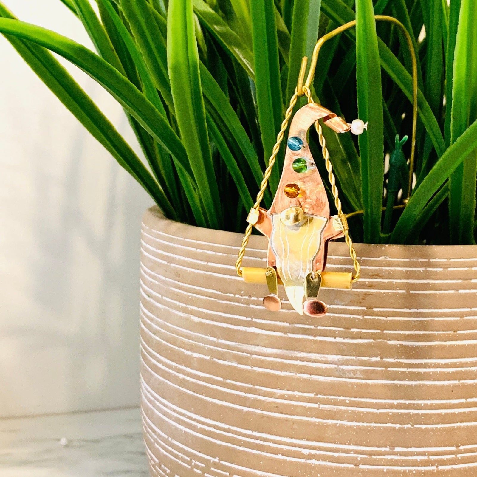 Plant Hangers 1, Garden Gnome Miniature Pilgrim Imports 