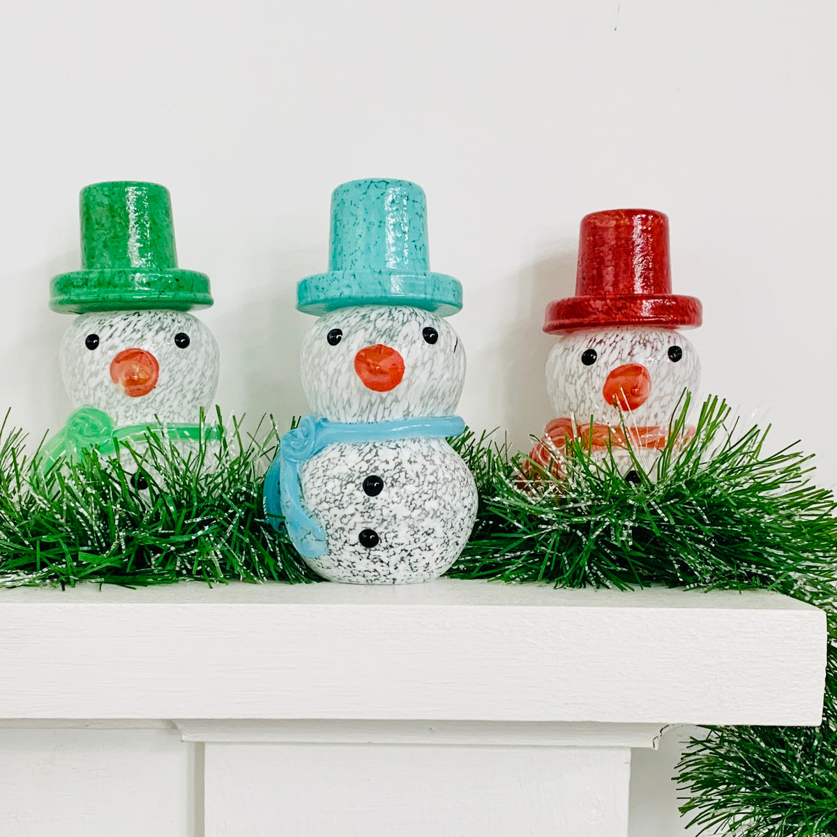 Blown Glass Snowman - Red Scarf