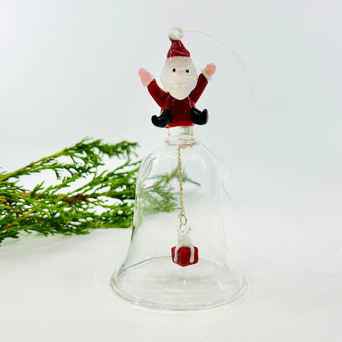 Glass Icon Bell, Santa Claus ICHENDORF 