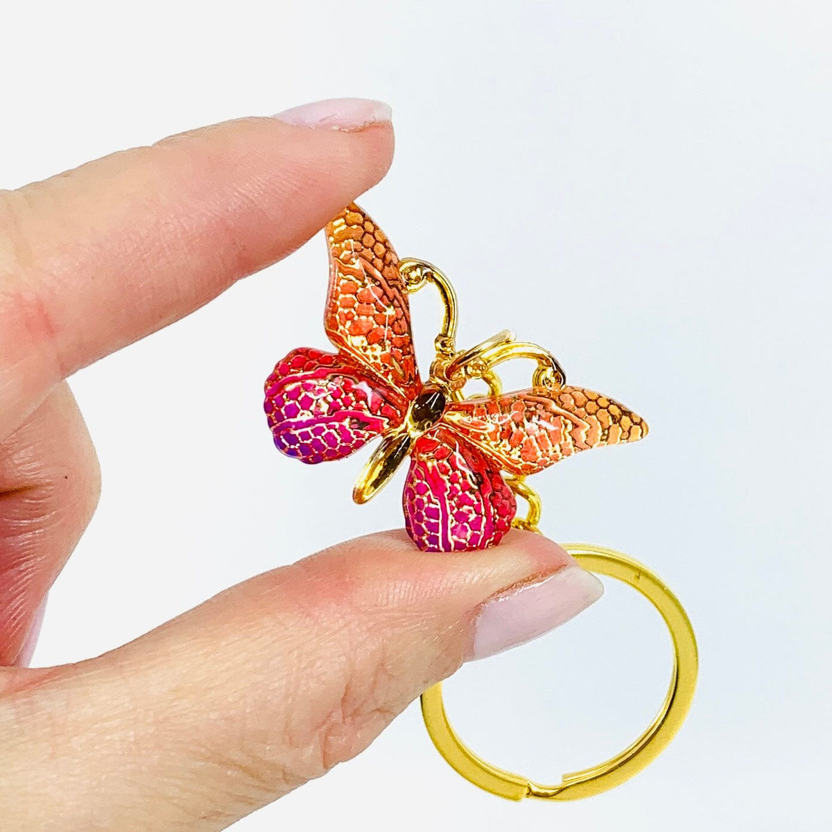 Sparkle Butterfly Keychains Accessory Alex Orange 