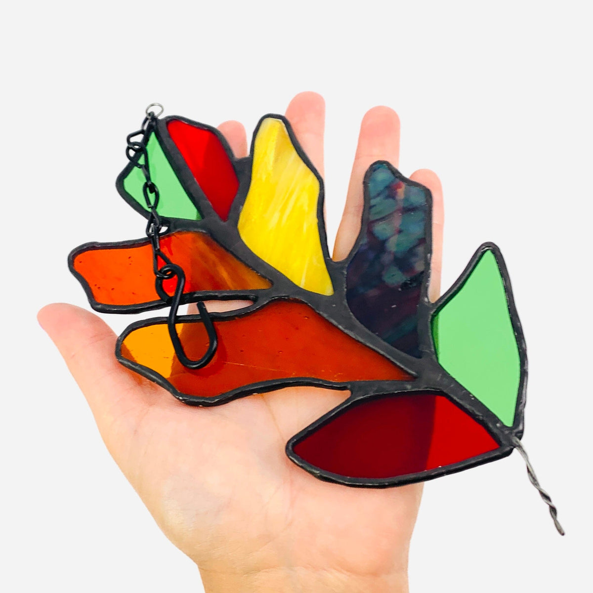 Stained Glass Suncatcher, Fall Leaves Decor Michelle Bachand Dowling 