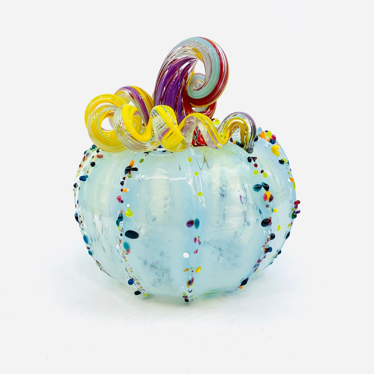 Daily Pumpkin 2839 Color-Twist Stem Squat Gabby Luke Adams Glass Blowing Studio 
