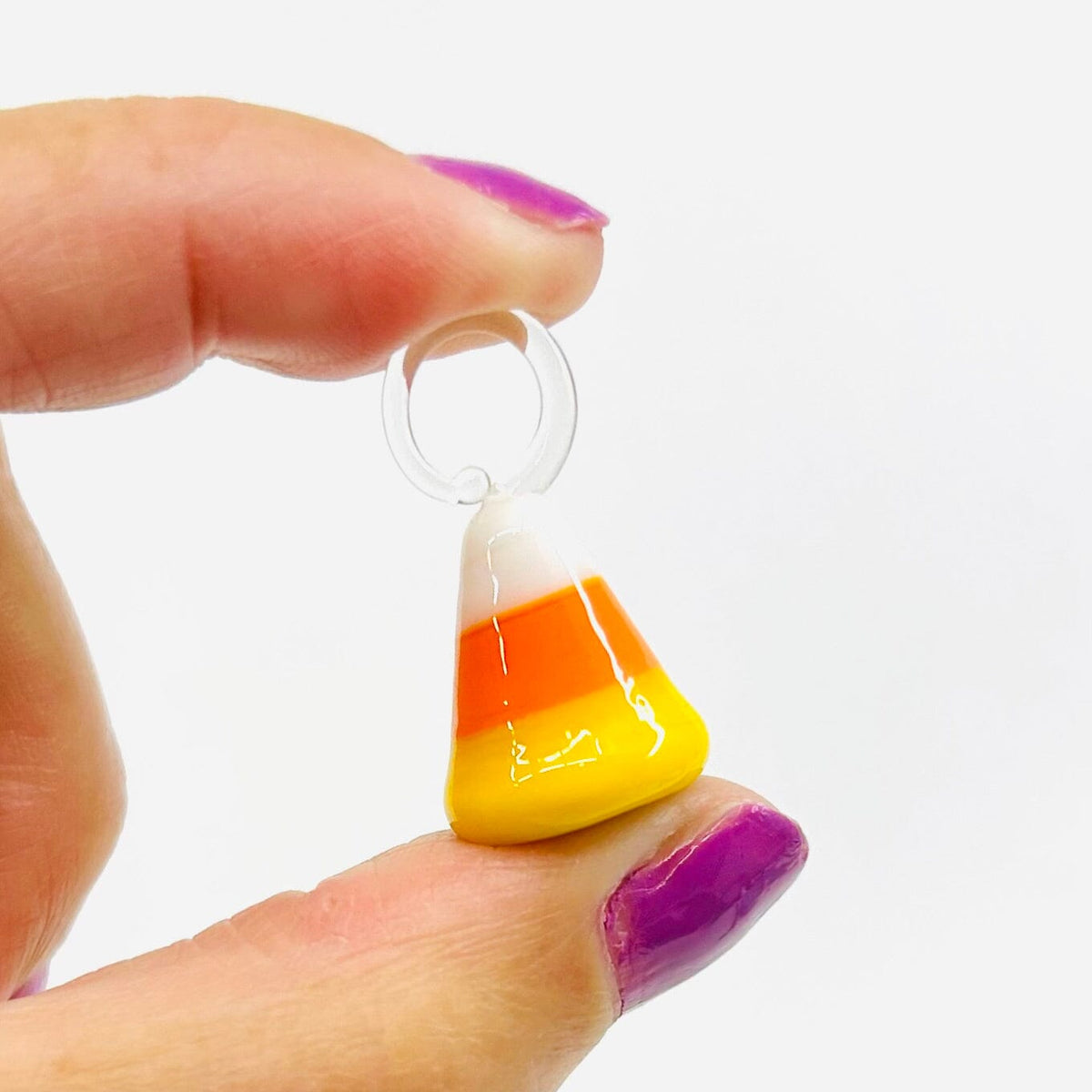 Tiny Glass Candy Corn Ornament Miniature - 