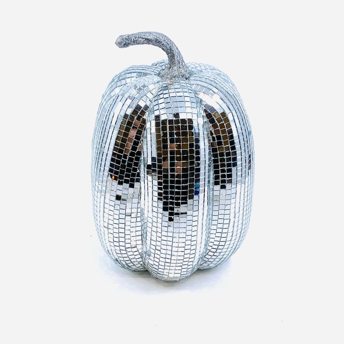 Mirror Ball Pumpkin, Silver Tall Diamond Star 