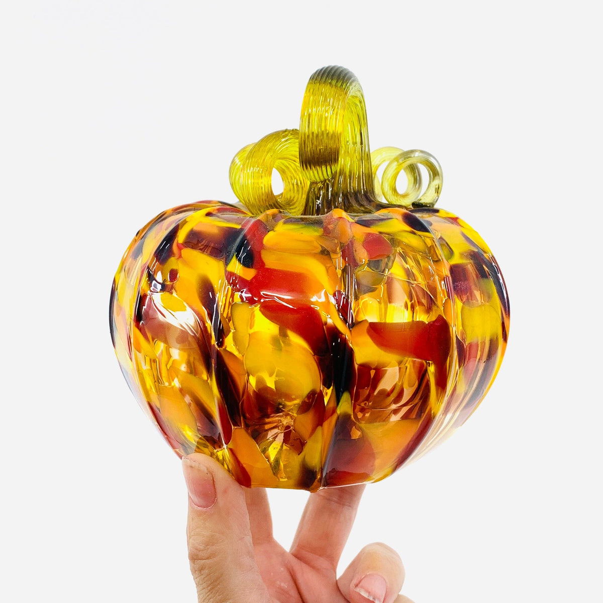 Fall Foliage Squat Pumpkin Production Pumpkin Luke Adams Glass Blowing Studio 