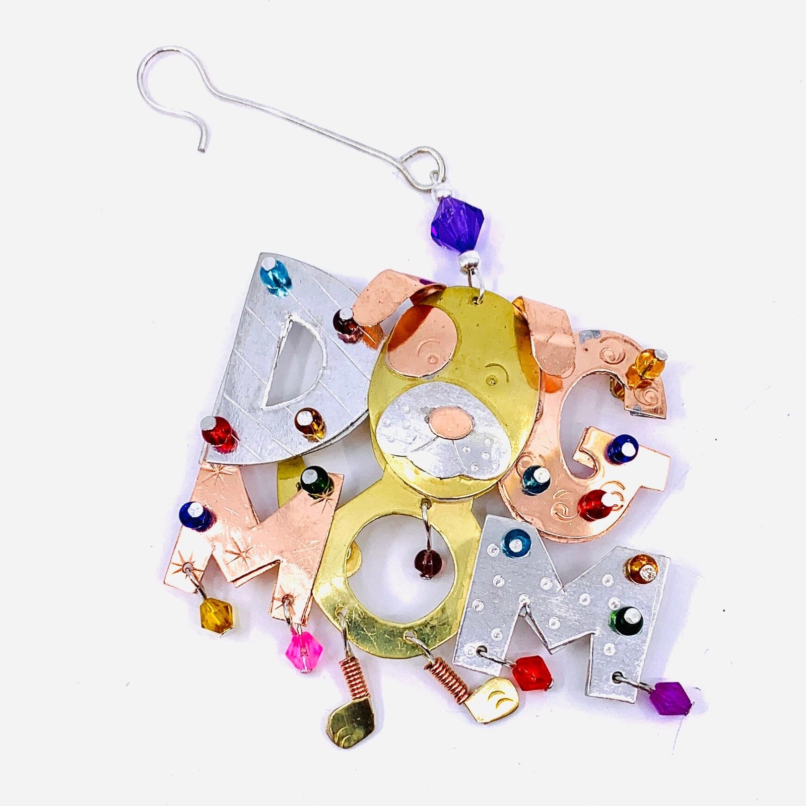 Mixed Metal Ornament Dog Mom, 29 Miniature Pilgrim Imports 