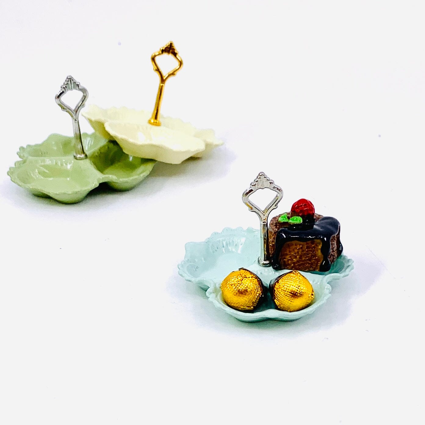 Tiniest 3 Section Serving Dish, Light Blue Miniature - 