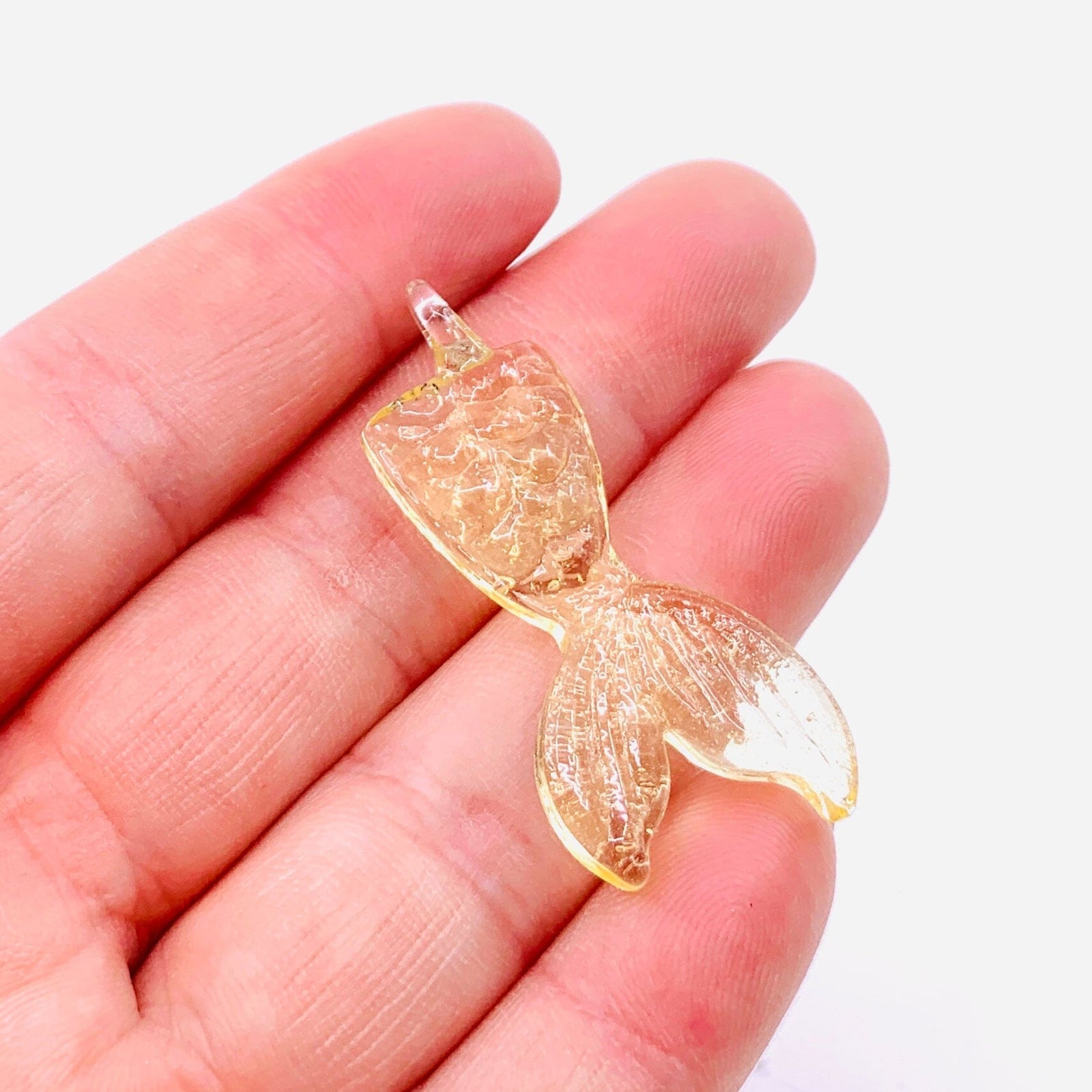 Hanging Glass Mermaid Tail, Crystal Miniature - 